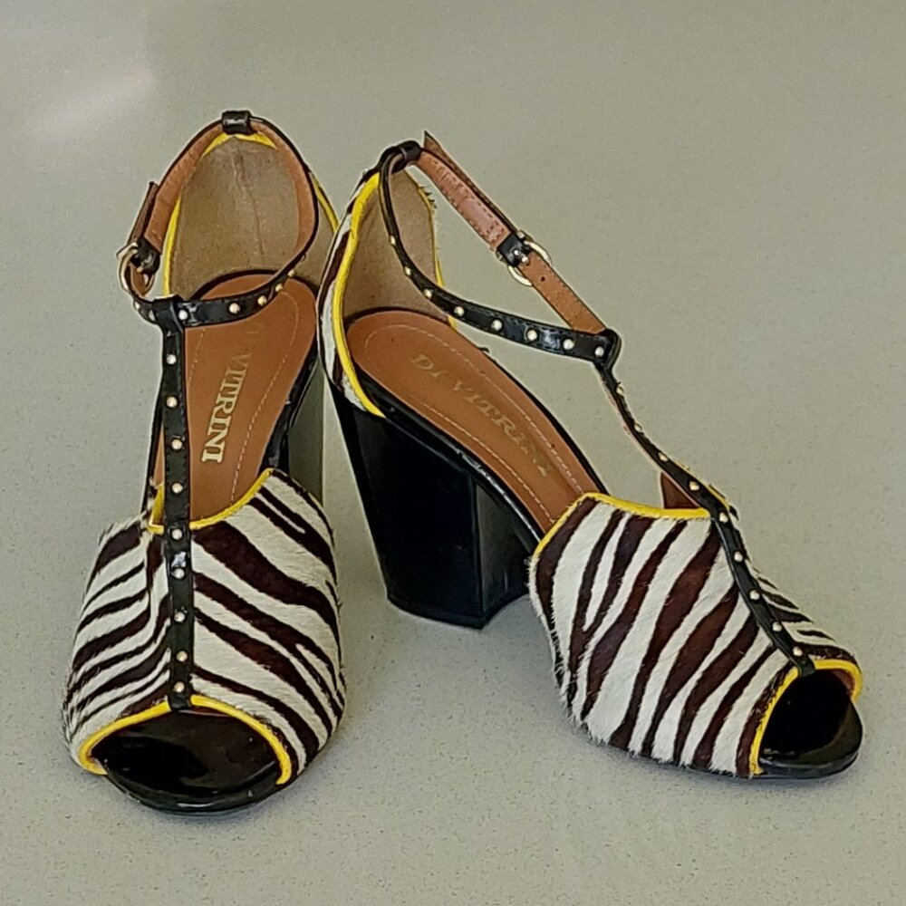 Di Vitrini Zebra Pattern Block/Wedge Heel Shoes W… - image 1